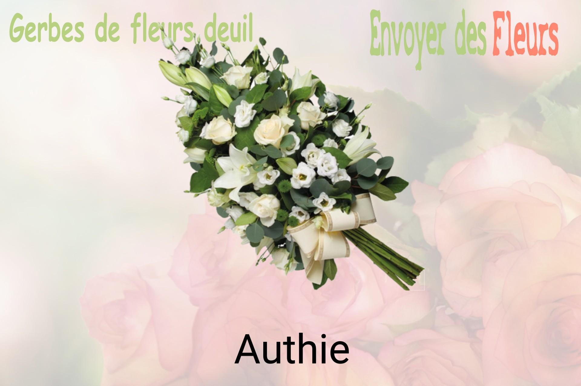 Gerbe de fleurs de deuil livrée à Authie